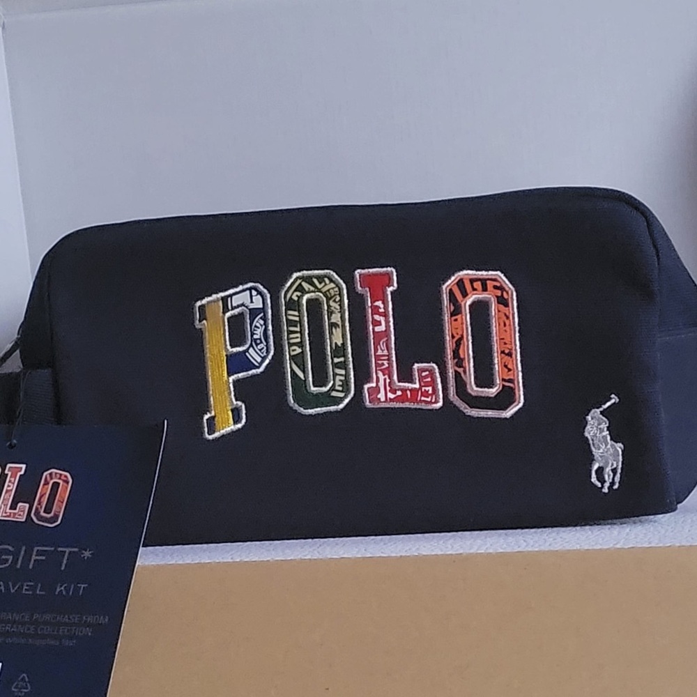Polo by Ralph Lauren Black Toiletry Bag Durable Fabric